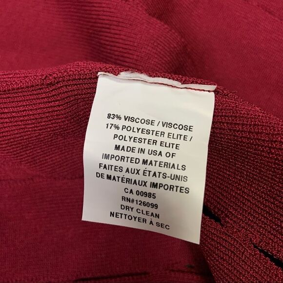 🆕 Cushnie Et Ochs Knit Pencil Skirt with Slits - Ruby - Picture 6 of 8